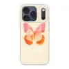 Oranje - Vlinder - Minimalistisch Telefoonhoesje iPhone 17 Pro klein -3d