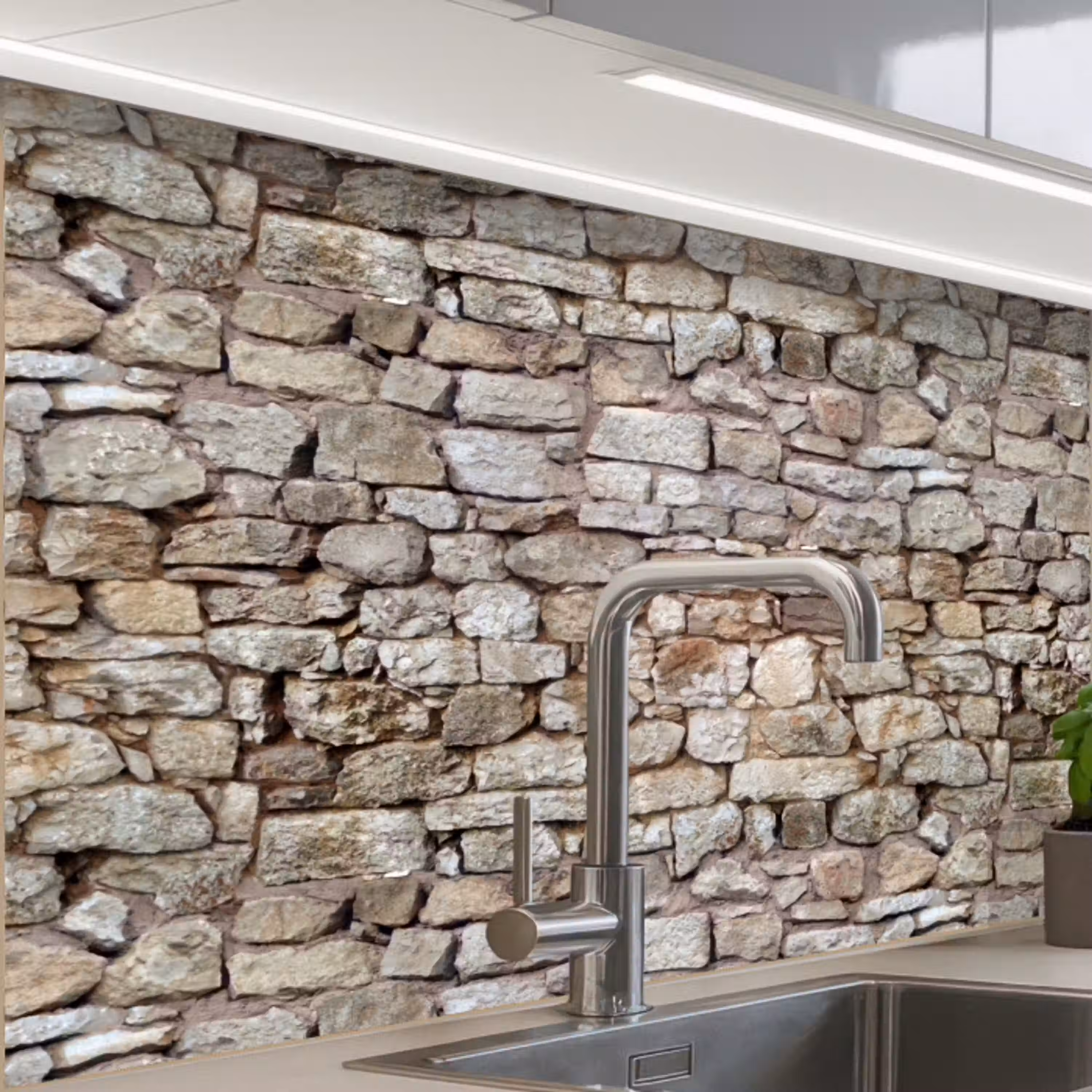 Ruw - Stenen - Muur - Natuurstenen keuken achterwand 2 middel 865 -zzzz3d_schuin