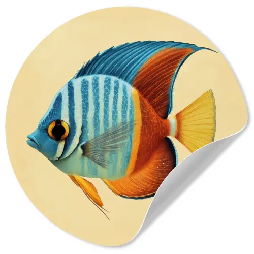 Vis - Vinnen - Blauw - Ogen Wandcirkel behangsticker klein -3d
