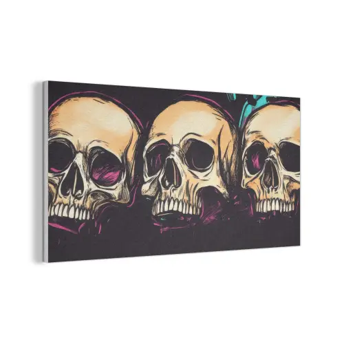 Schedels - Graffiti - Neon PET vilt middel -3d