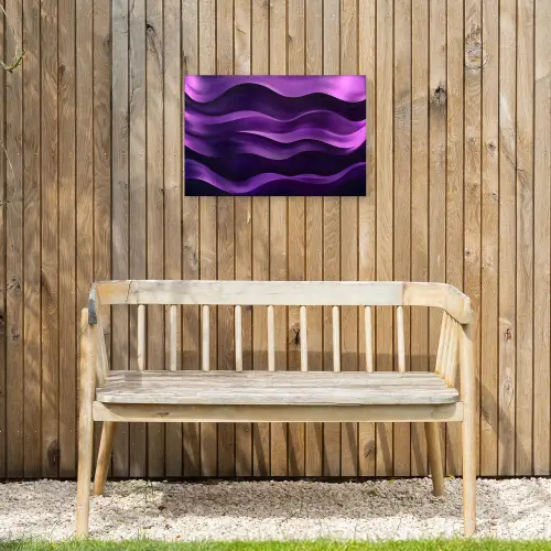Golven - Abstract - Paars Tuinposter op houten frame 2 cm dik klein -sfeer4