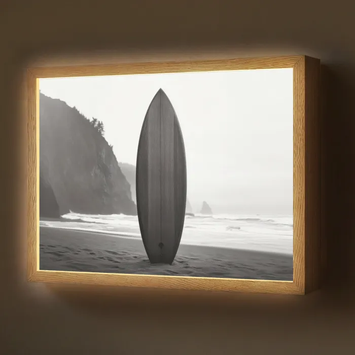 Surfplank - Zand - Zee Light Box met batterij (Wandlamp) middel -z3d_website