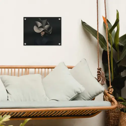 Zwarte - Hoed - Vrouw tuinposter los doek klein -sfeer7