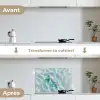 Zeesterren - Golvend water - Rustgevend keuken achterwand spatscherm klein -voor_na_FR