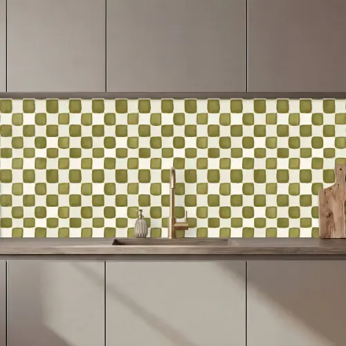 Schaak - Patroon - Groen keuken achterwand 2 middel 871 zz_3dshopping