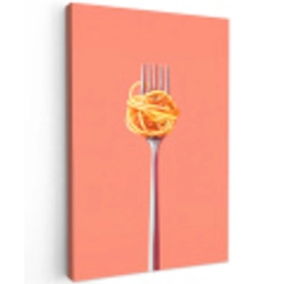 Vork - Spaghetti - Artistiek - Roze Tuinposter op houten frame 2 cm dik middel -3d