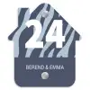 Blauw zebra - Klassiek Naambord Huisje klein -3d