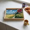 Zandpad - Huis - Bomen - Grasveld Dienblad Rechthoek middel -sfeer2