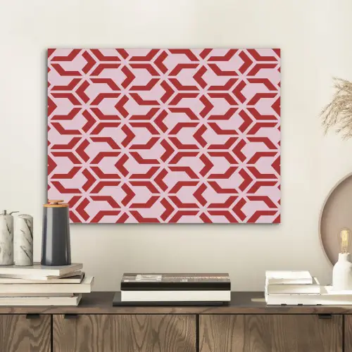 Roze - Rood - Geometrisch - Patroon PET vilt klein 837 -sfeer1