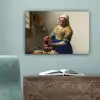 Het melkmeisje - Schilderij van Johannes Vermeer canvas 2cm klein -sfeer4