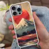 Bergtop - Sneeuw - Zon Hoesje iPhone 16 Pro Max met koord klein -sfeer3