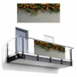 Bloemen - Muur - Oranje Balkonbeschermer Duitsland klein -3d