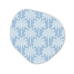 Palmboom - Modern - Blauw Wandcirkel Organisch Forex 3mm klein 629 -3d