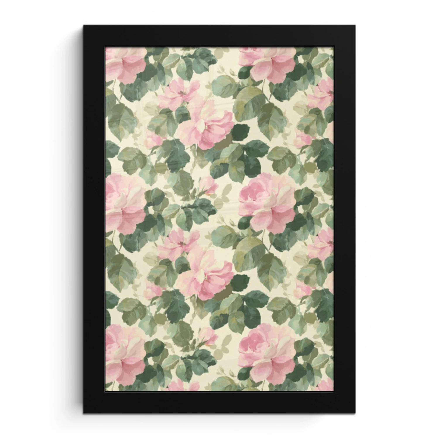 Rozen - Botanisch - Roze fotolijst zwart zonder passe partout klein 224 -3d