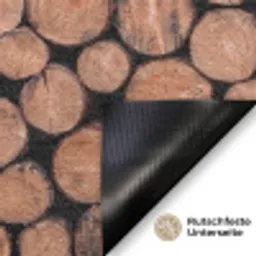 Houtblokken - Textuur - Patroon - Bruin - Rustiek Deurmat klein -antislip_DE