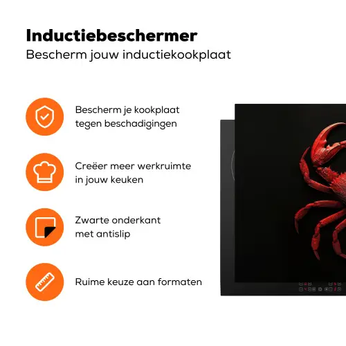 Krab - Rood - Vissen - Schaaldieren Inductie beschermer vinyl 3mm klein -zzzzzzz-td-ups