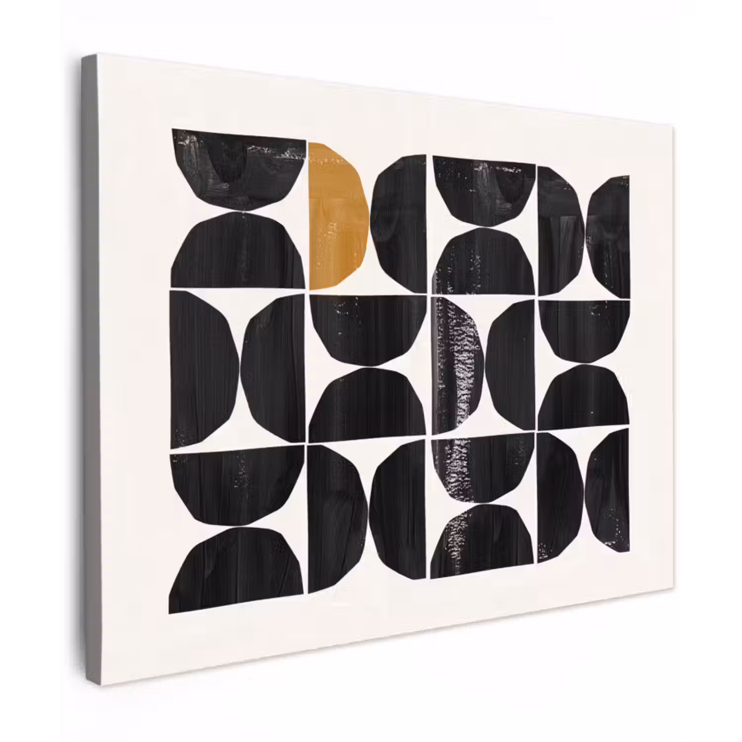 Canvas schilderij - Abstracte kunst - Zwart - Modern - Beige