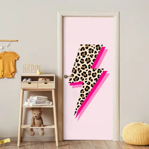 Stippen - Roze - Bliksem deurposter klein -sfeer4