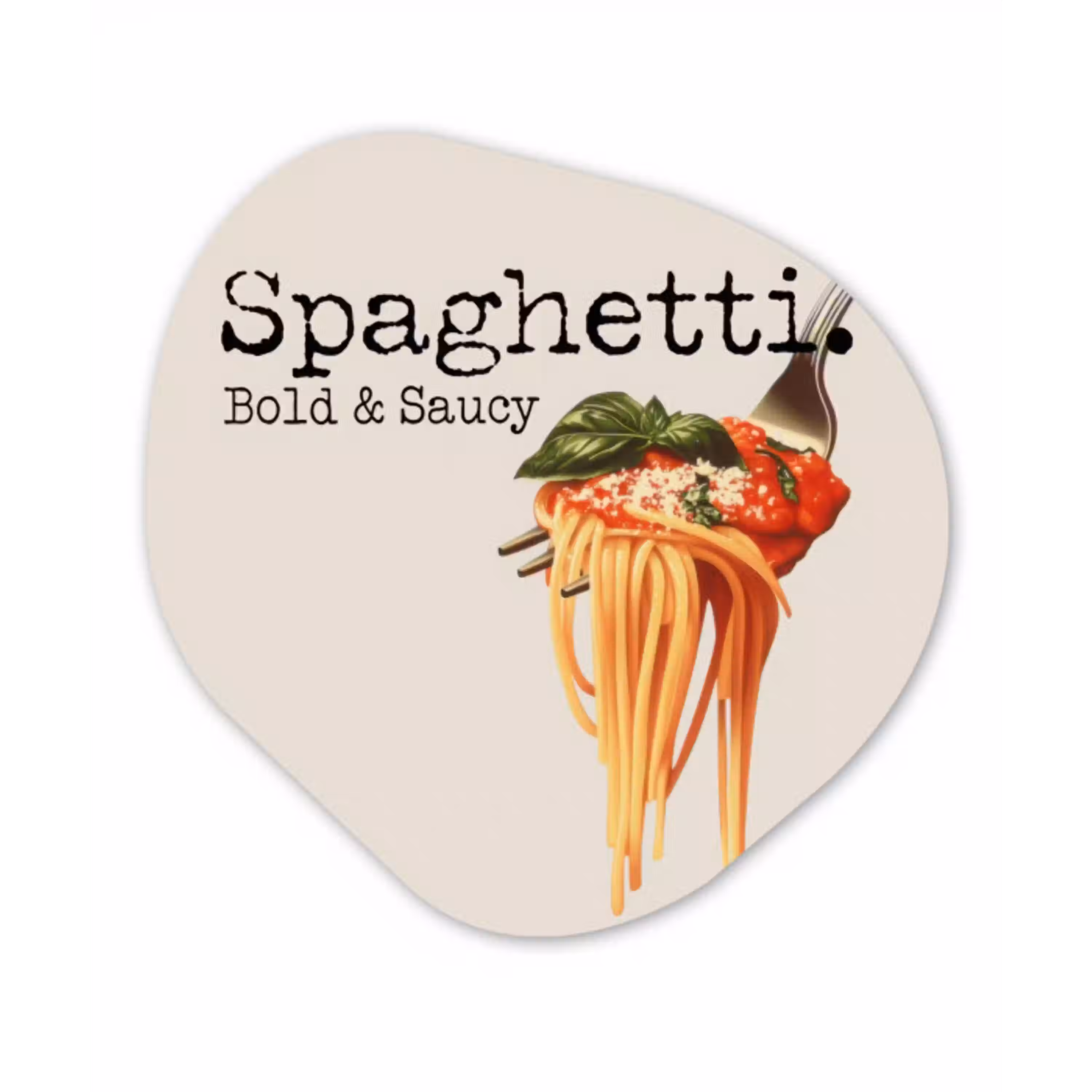 Spaghetti - tomatensaus - Parmezaanse kaas Wandcirkel Organisch Forex 3mm klein -3d
