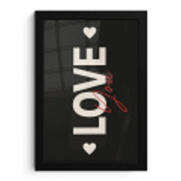 Love - Rood - Valentijn fotolijst zwart zonder passe partout klein -3d