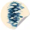 Vissen - Minimalistisch - Blauw Wandcirkel behangsticker klein -3d