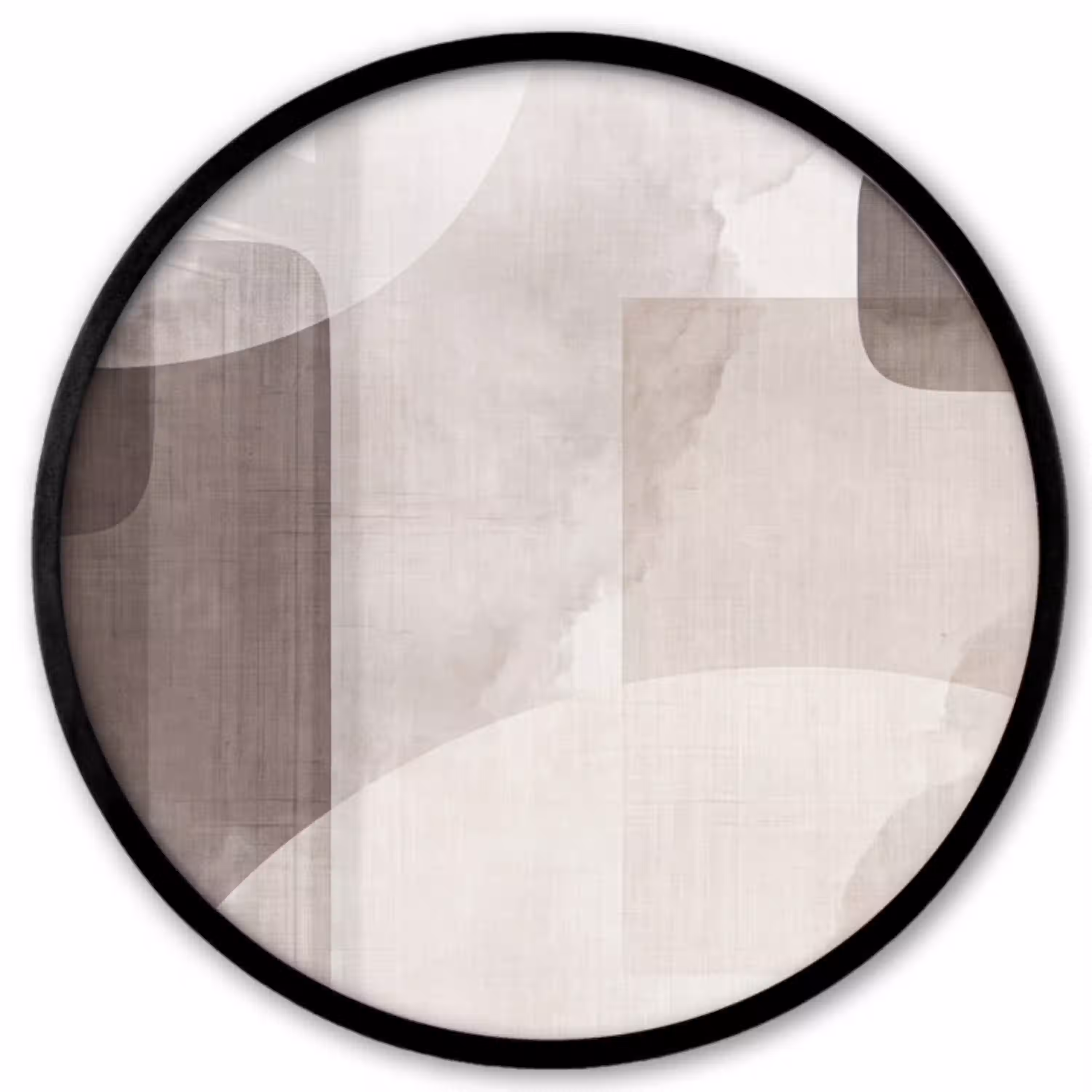 Abstracte vormen - Beige Fotolijst rond zonder passe partout klein -3d