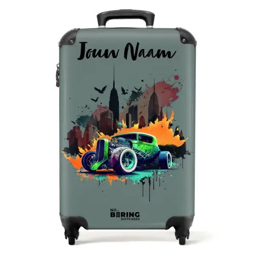 Auto in spookstad NBS - Handbagage koffer - Kinderen Unisex middel -productfoto_recht
