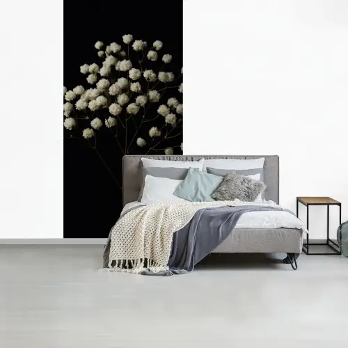 Gipskruid - Bloemetjes - Wit - Minimalistisch fotobehang vinyl groot -slaapkamer