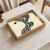 Beige - Lijnen - Golvend -  Abstract Dienblad Rechthoek middel -sfeer1