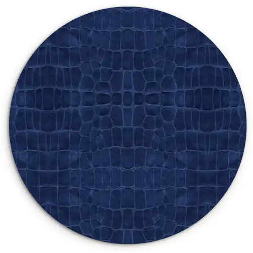Krokodil - Leer - Blauw Wandcirkel plexiglas klein 852 -3d