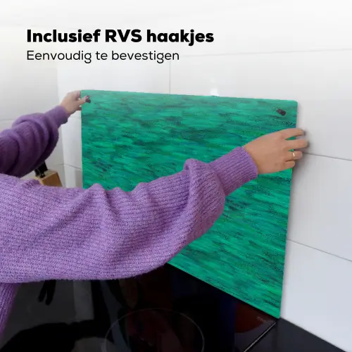 Vloeiend - Olie - Texturen - Groen Inductie beschemer met haakjes klein 777 -ky-ophangen-nl