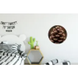 Dennenappel - Bos - Herfst - Bruin - Sfeervol Wandcirkel aluminium klein -kinderkamer