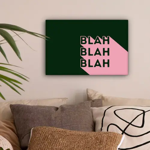 Donkergroen - Tekst - Schaduw - Grafisch canvas 2cm klein -sfeer1