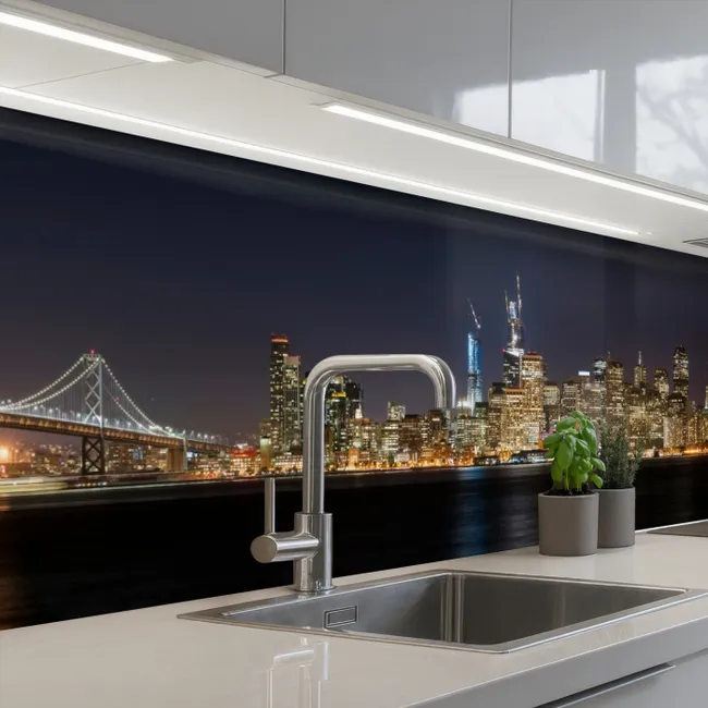 Crédence Cuisine - Eclairage - Ciel - Gratte-ciel - Skyline