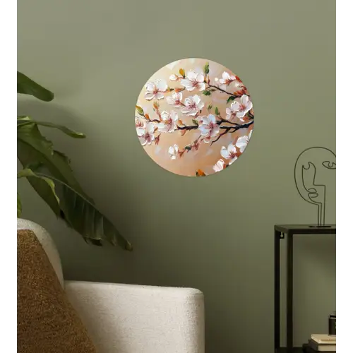 Bloesemtakken - Schilderachtig - Roze Wandcirkel behangsticker klein -sfeer2