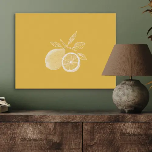 Citroenen - Illustratie - Minimalistisch - Geel PET vilt klein -sfeer2