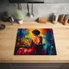 Wijn - Vrouw - Sfeervol - Kleurrijk Inductie beschermer vinyl 3mm middel -sfeer5