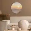 Zonsondergang - Duinen - Zee Akoestische PET Vilt - Rond klein -sfeer1