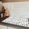 Geometrie - Zwart - Wit Inductie beschermer vinyl 3mm klein 276 -sfeer3