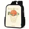 Basketbal in neutrale kleuren Rugzak - Zwart middel -schuin