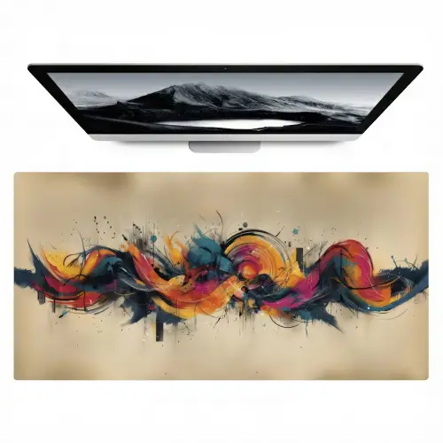 Explosie - Kleurrijk - Vormen - Abstract Muismat XXL klein -zzz3d