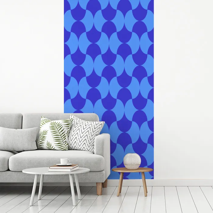 Blauw - Maanvlakken - Patroon fotobehang vinyl groot 64 -woonkamer