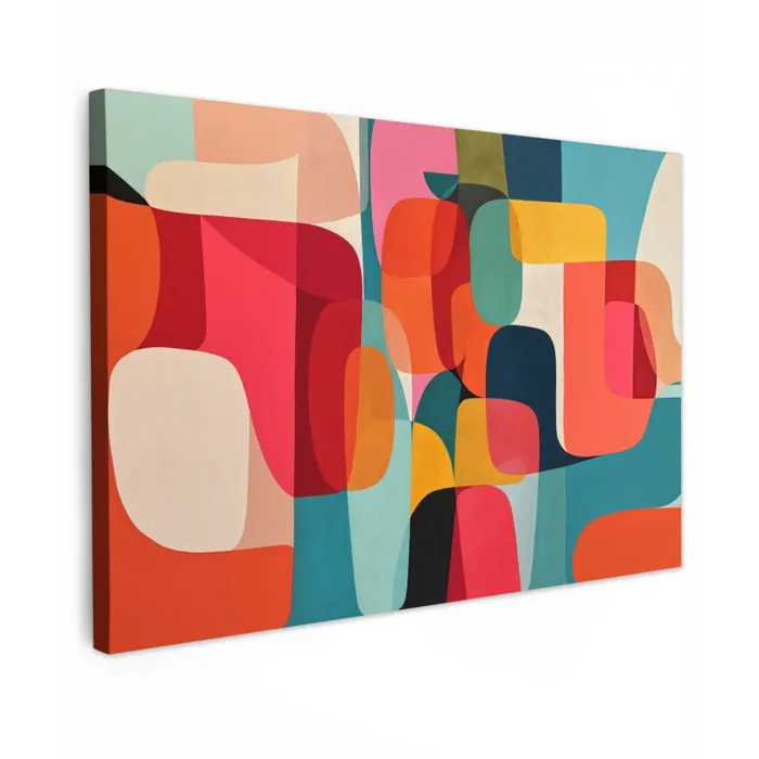 Vormen - Kleurrijk - Abstract - Vlakken canvas 2cm klein -z3d