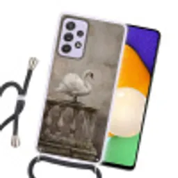 Zwaan - Elegant - Dieren - Wit Hoesje Samsung Galaxy A52 5G met koord klein -sfeer1
