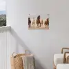 Kudde paarden - Stofwolk - Bruin - Zwart tuinposter los doek klein -sfeer8