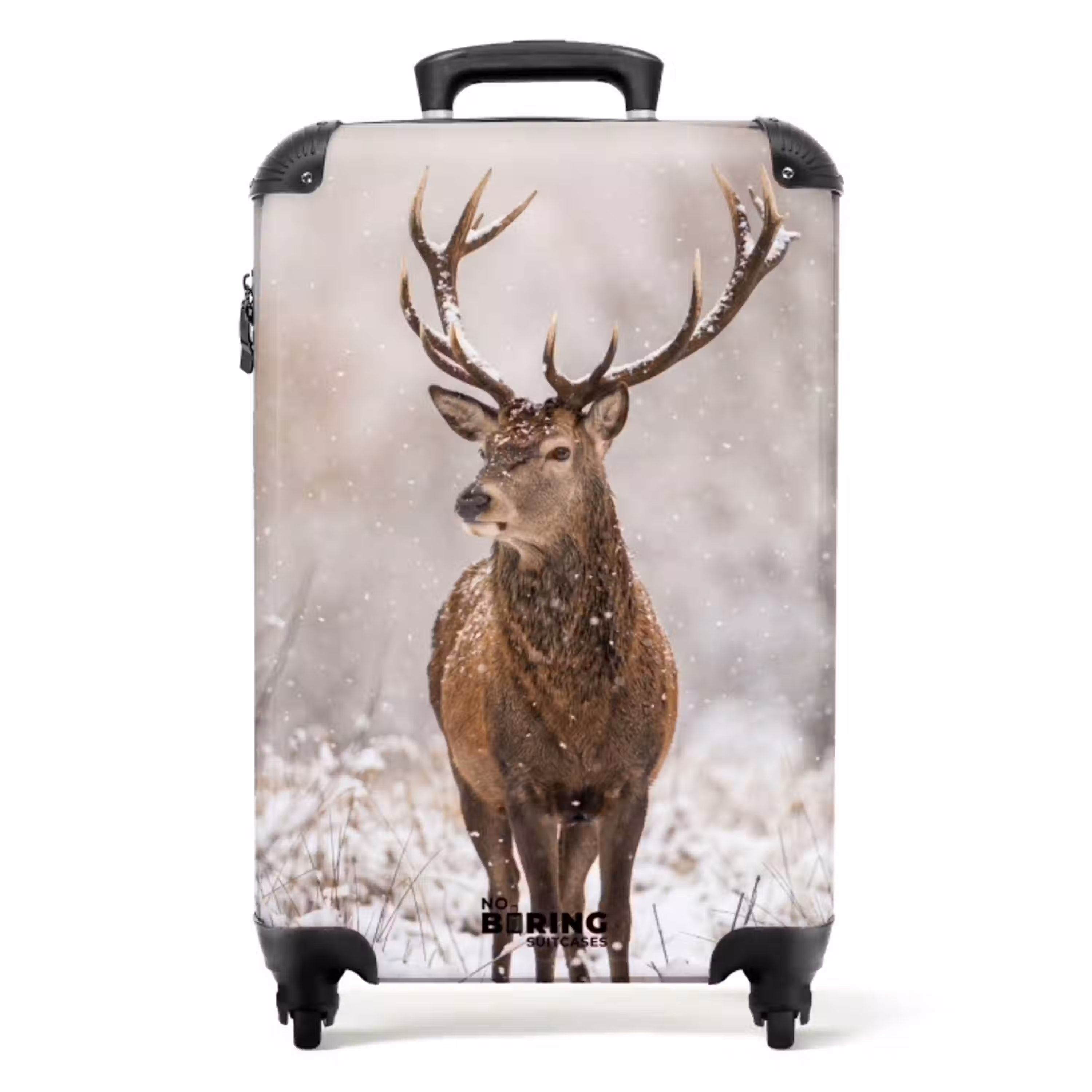 Edelhert - Bos - Sneeuw - Winter - Majestueus NBS - Handbagage koffer - Volwassenen Unisex middel -productfoto_recht