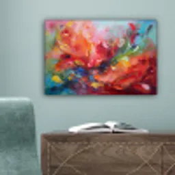 Olieverf - Kunst - Abstract - Kleurrijk canvas 2cm klein -sfeer4
