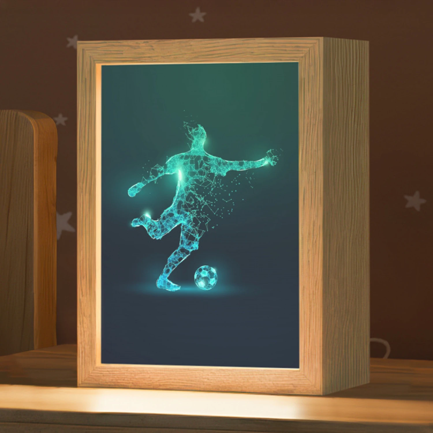 Voetballer - Trap - Blauw - Digitaal Light Box met kabel klein -zzz_3d_website