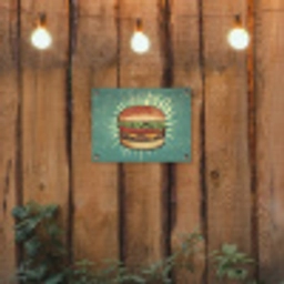 Hamburger - Illustratie - Sla - Kaas tuinposter los doek klein -sfeer1