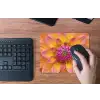 Dahlia - Bloem - Oranje muismat rubber klein -toetsenbord